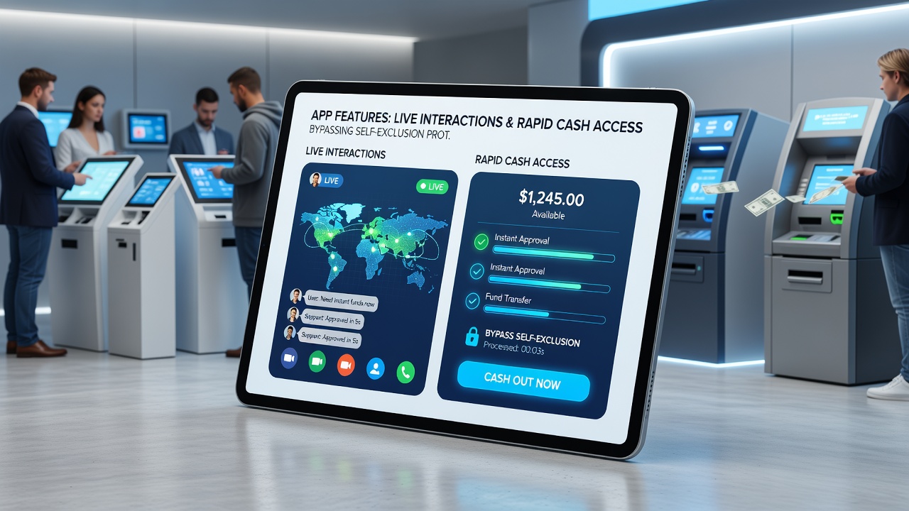 Close-up of app dashboard displaying live table options alongside instant withdrawal confirmation screen