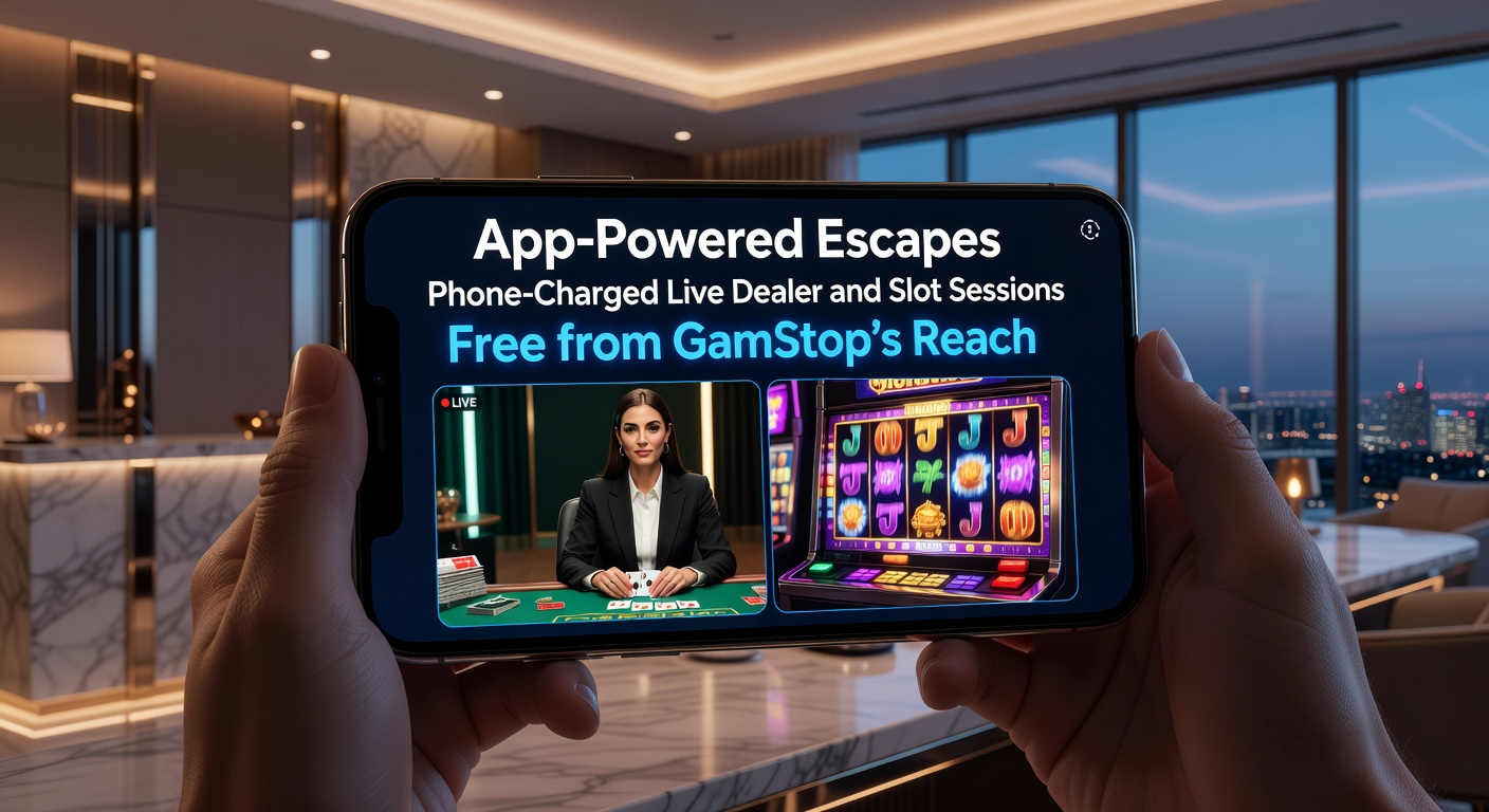 Smartphone displaying vibrant slot game with phone bill payment confirmation and live chat support from dealer, highlighting non-GamStop app features