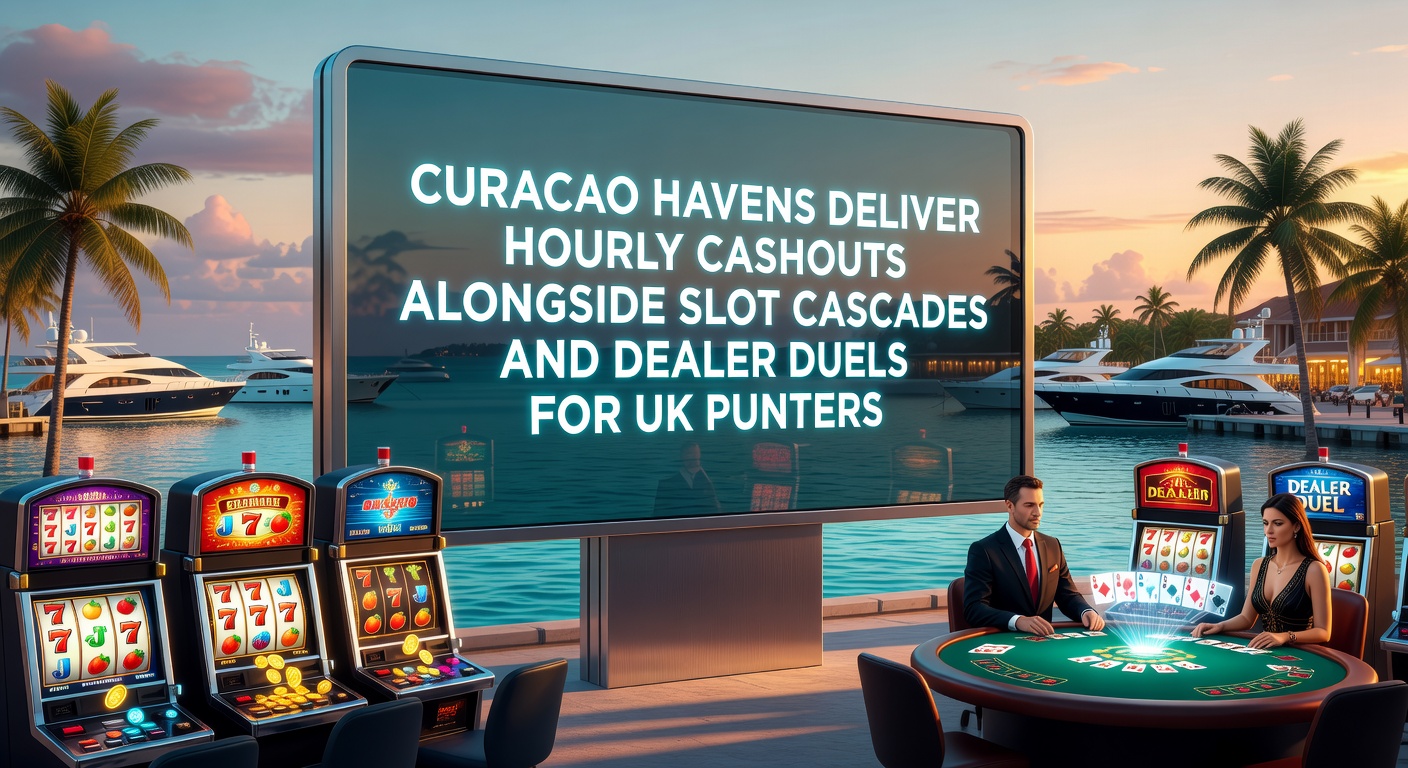 Live dealer dueling at a blackjack table with cascading slot wins visible on side screens in a Curacao online casino
