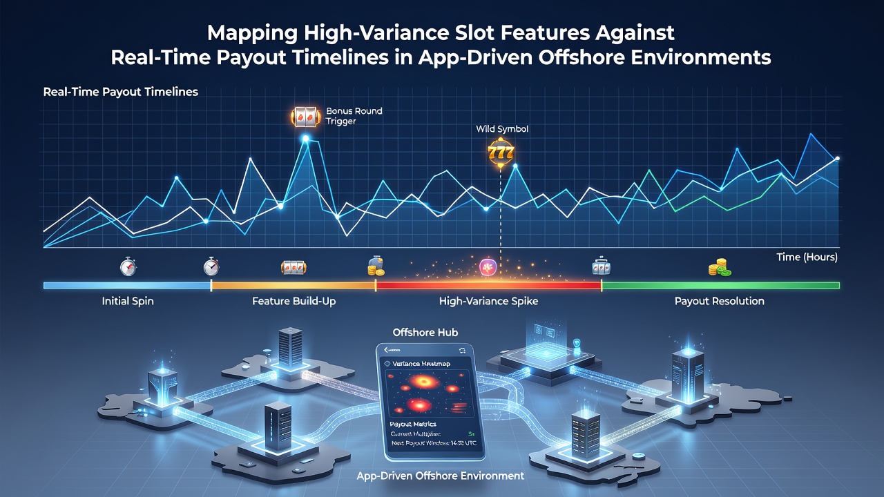 Data visualization dashboard mapping slot volatility metrics to real-time payout timelines in an offshore app environment