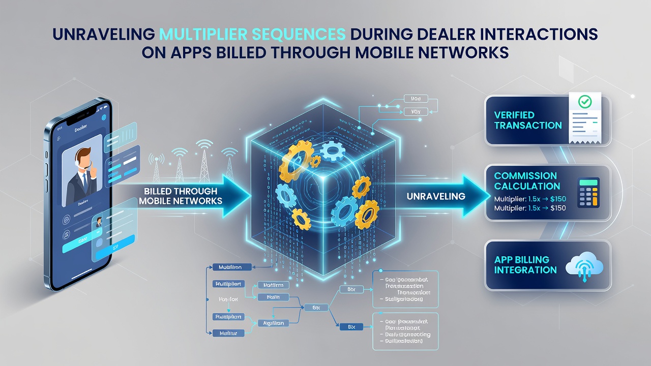Close-up view of a mobile screen displaying active multiplier sequences next to dealer interaction controls and billing status indicators